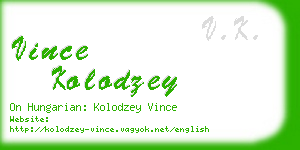 vince kolodzey business card